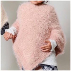 NWT Dusty Rose Pink Girls Eyelash Poncho Cape Soft Cozy